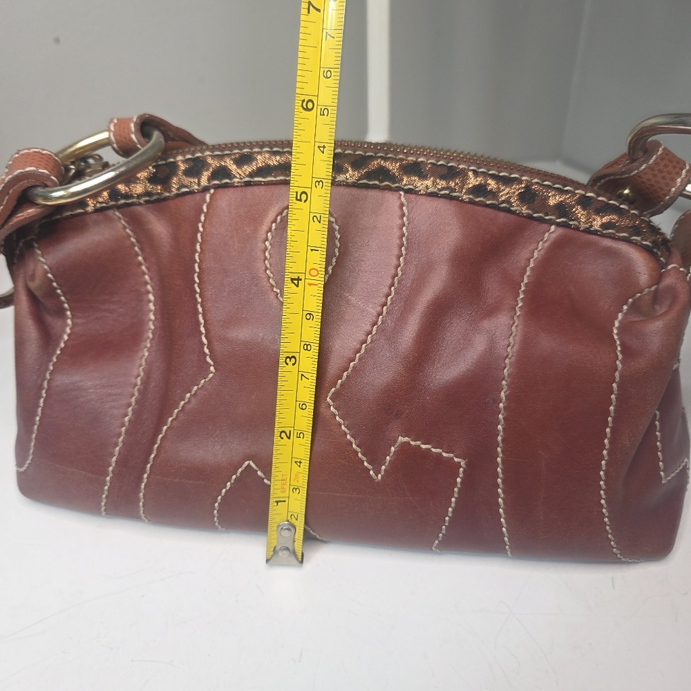 Authentic dolce & gabbana leather leopard trim mini shoulder bag purse 90s y2k - Picture 12 of 16